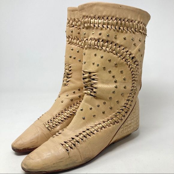 Vintage Embellished Boots Women's Size 9 - Picture 3 of 8